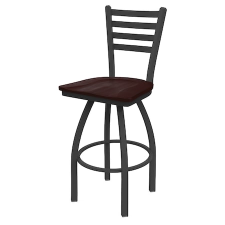 Holland Bar Stool Co 25" Swivel Counter Stool, Pewter Finish, Dark Cherry Maple Seat 41025PWDCMpl